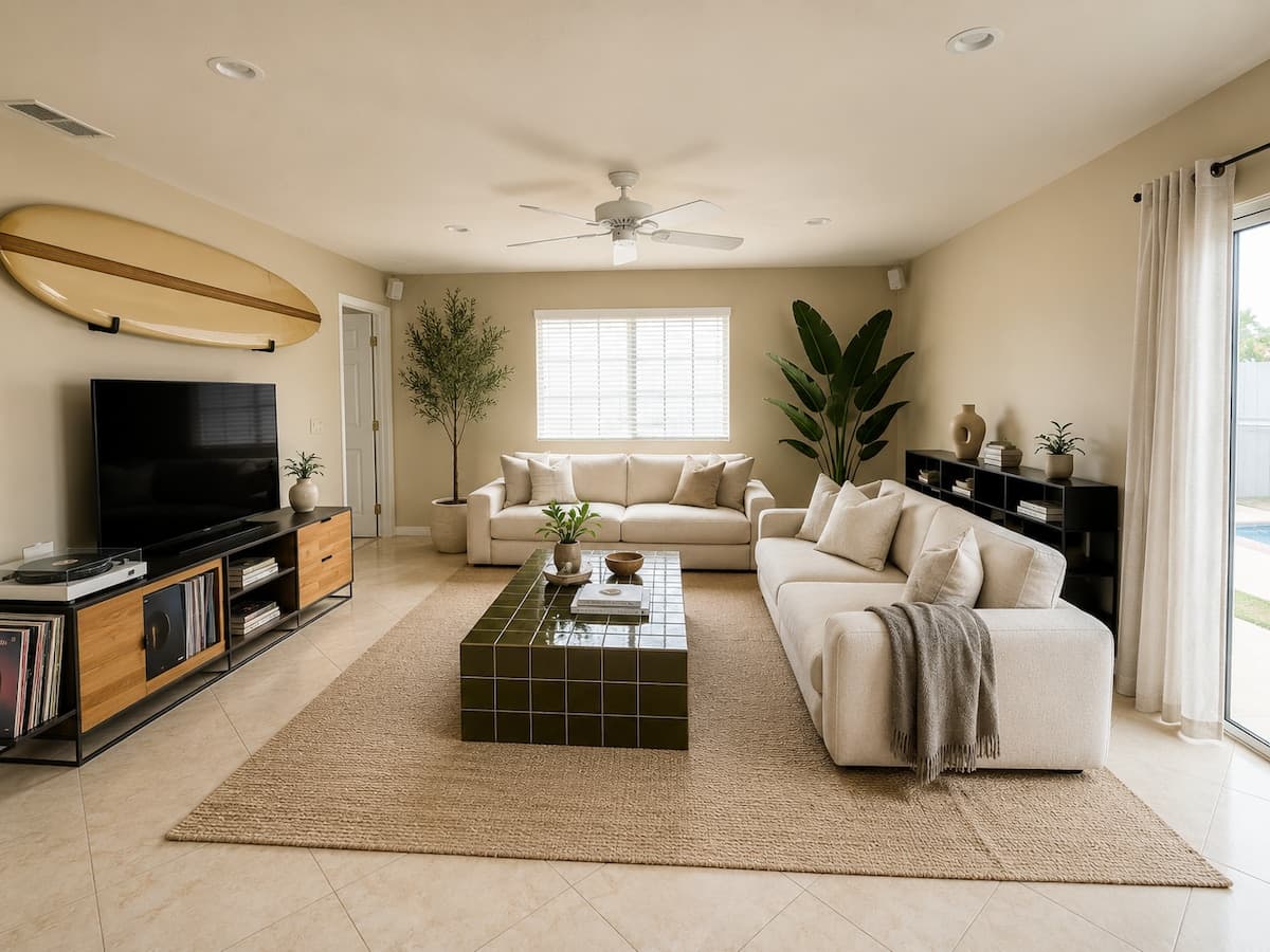 Casa Pacifica — bright open living room